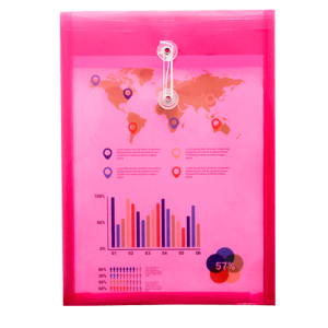 SOBRE PLASTICO TOTAL OFFICE C/HILO T/OFICIO VERTICAL ROJO