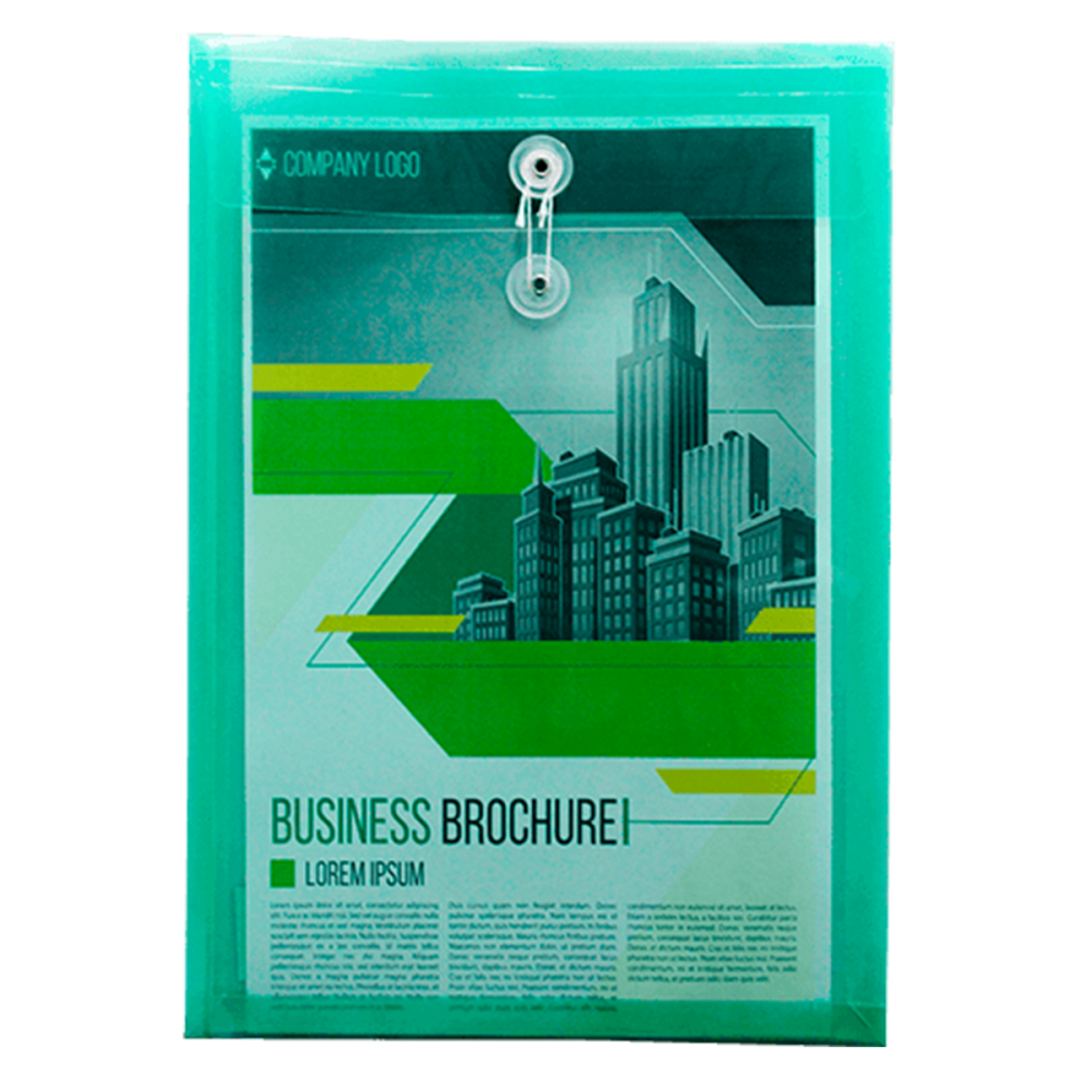 SOBRE PLÁSTICO C/HILO TOTAL OFFICE T/OFICIO VERTICAL VERDE