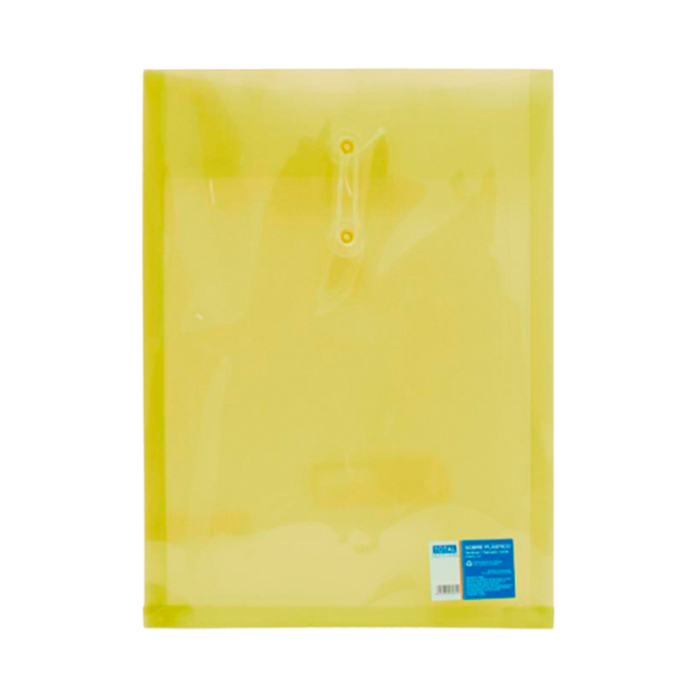 SOBRE PLÁSTICO C/HILO TOTAL OFFICE T/CARTA VERTICAL AMARILLO