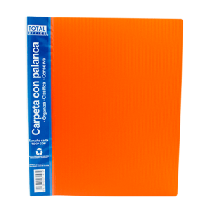 CARPETA C/PALANCA TOTAL OFFICE T/CARTA NARANJA OPACO