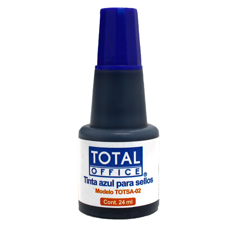 TINTA P/SELLOS TOTAL OFFICE 24 ML AZUL TOTSA-02 TIPO GOTERO