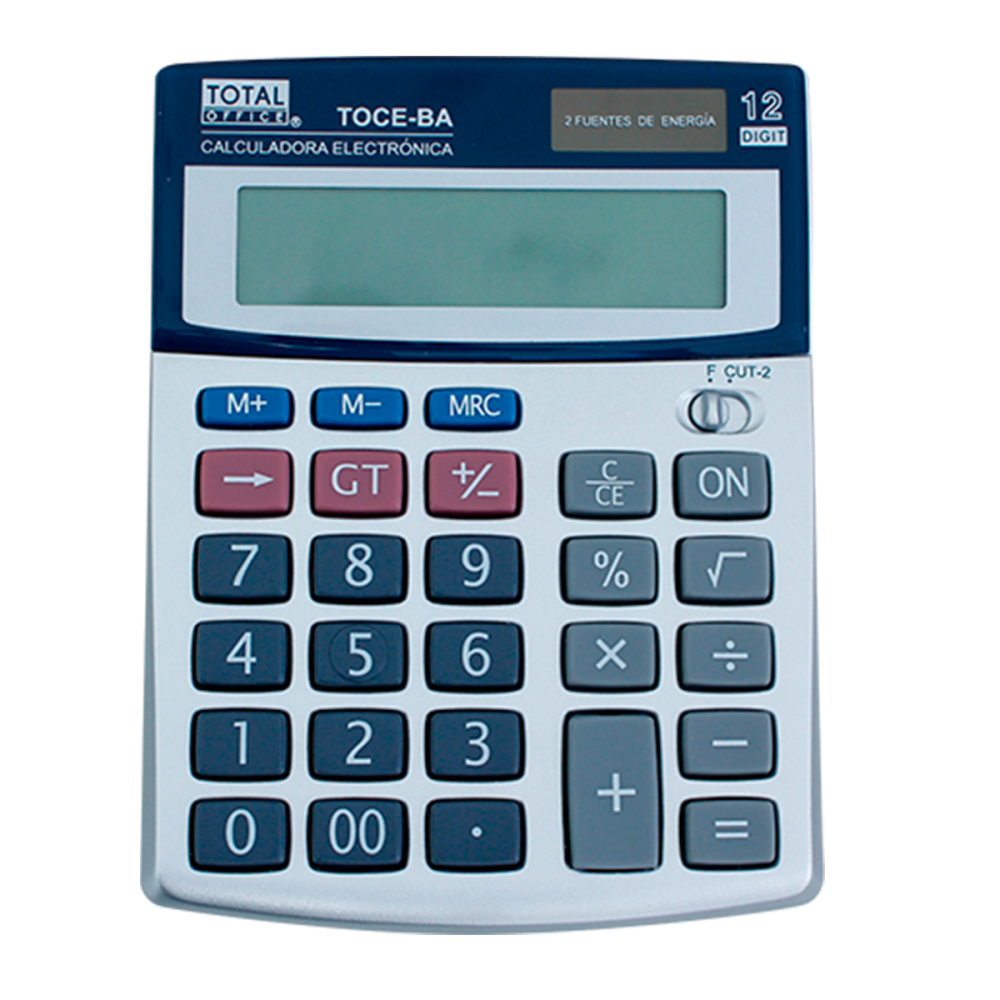 CALCULADORA 12 DIG. DE ESCRITORIO ELECTRONICA BASICA TOTAL OFFICE TOCE-BA (L)