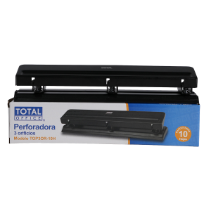 PERFORADORA 3 ORIFICIOS 10 HOJAS TOTAL OFFICE TOP3OR-10H